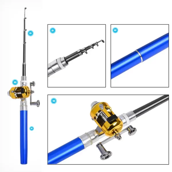 Cana de Pesca Telescópica Portátil em Forma de Caneta 1.0M-1.6M - Image 5