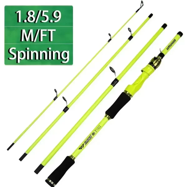 Cana de Pesca BAKAWA Spinning/Casting 1.8M/2.1M 4 Secções Ação F - Image 8