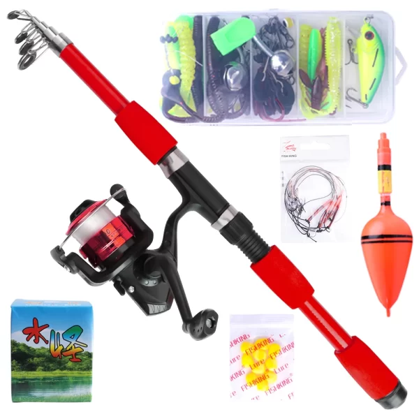 Conjunto de Pesca FISH KING 1.8m-2.1m Cana Telescópica e Carreto com Bolsa - Image 9