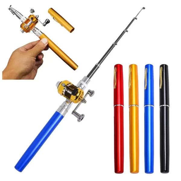 Cana de Pesca Telescópica Portátil em Forma de Caneta 1.0M-1.6M