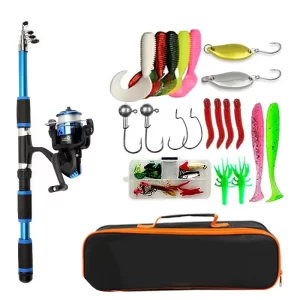 Conjunto Spinning com Cana Telescópica 3.6m-7.2m em Fibra de Carbono