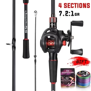 Conjunto de Cana e Carreto Casting - Carbono 1.8m~2.1m, Drag Máx. 10kg