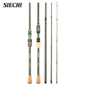 Cana SIECHI em Carbono, Spinning e Casting - 1.8m/2.1m/2.4m Ação F