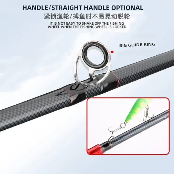 Cana de Pesca GHOTDA em Carbono para Spinning e Casting 1.65m-1.8m, Isco 5g-25g - Image 3