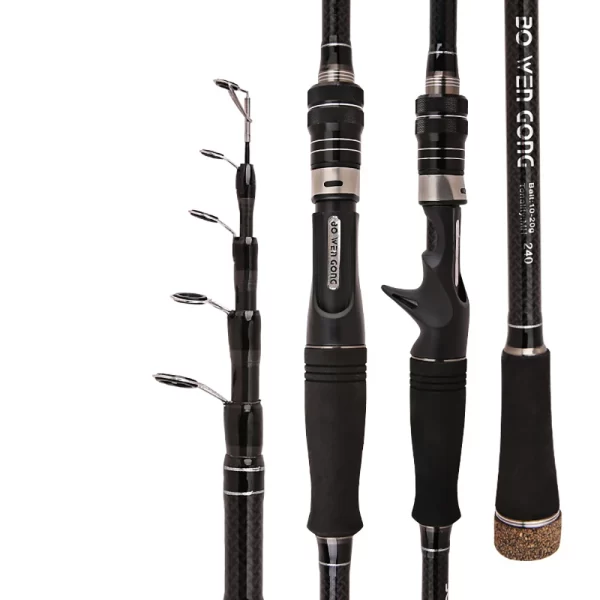 Cana Telescópica MH 1.8m-3.0m Fibra de Carbono Spinning/Casting Ação M - Image 3