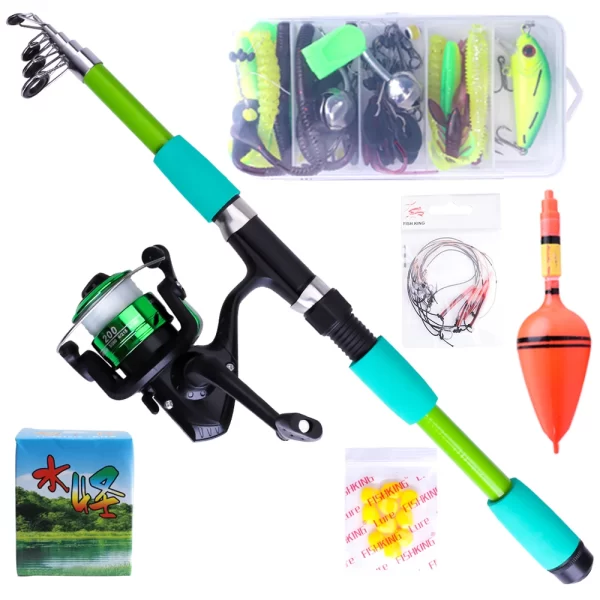Conjunto de Pesca FISH KING 1.8m-2.1m Cana Telescópica e Carreto com Bolsa - Image 5