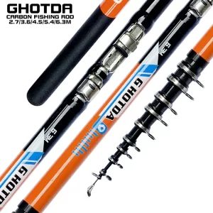Cana de Pesca Telescópica em Carbono para Pesca de Rocha - 2.7m a 6.3m