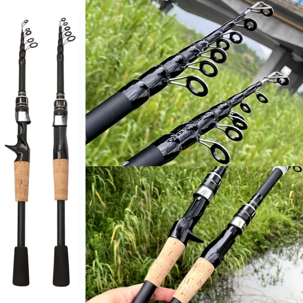 Conjunto de Pesca GHOTDA 1.5m-2.4m Cana Telescópica e Carreto Casting 7.2:1 - Image 2
