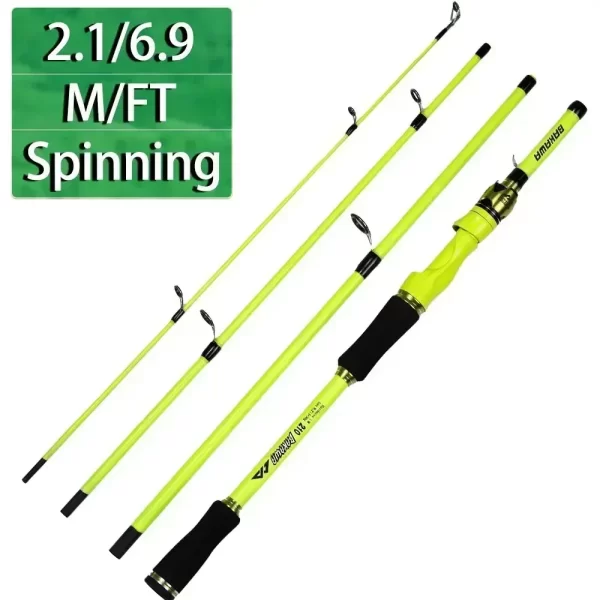 Cana de Pesca BAKAWA Spinning/Casting 1.8M/2.1M 4 Secções Ação F - Image 10
