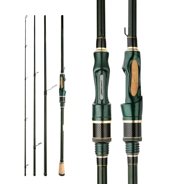 Cana CEMREO Spinning e Casting 1.8m-2.4m em Carbono de 4-5 Secções Ação F