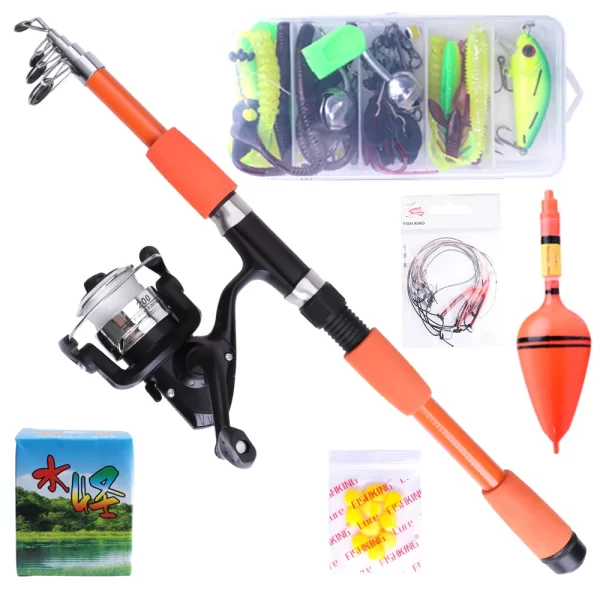 Conjunto de Pesca FISH KING 1.8m-2.1m Cana Telescópica e Carreto com Bolsa - Image 8