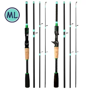 Cana GHOTDA em Carbono para Spinning e Casting 1.8m-2.1m, Ação ML