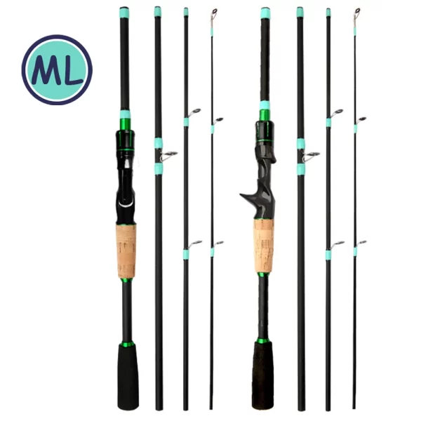 Cana GHOTDA em Carbono para Spinning e Casting 1.8m-2.1m, Ação ML