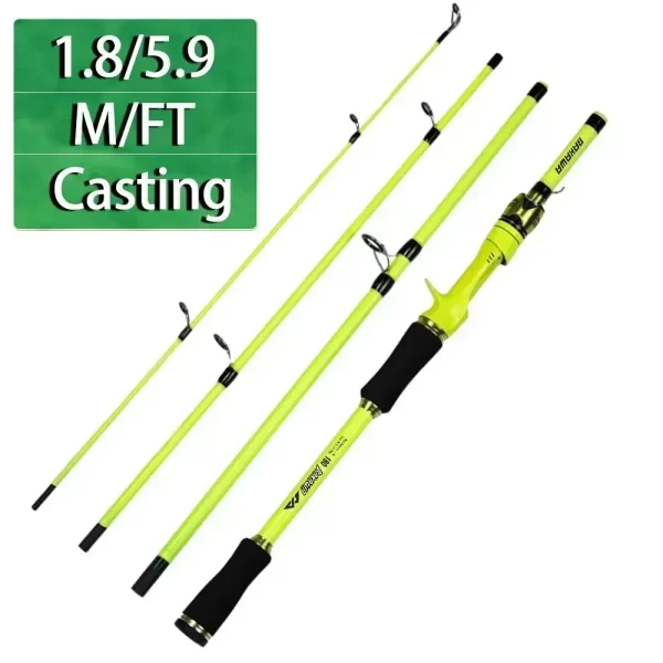 Cana de Pesca BAKAWA Spinning/Casting 1.8M/2.1M 4 Secções Ação F - Image 9