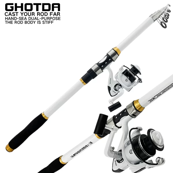 Conjunto Cana Telescópica GHOTDA 2.1M a 3.6M com Carreto DK