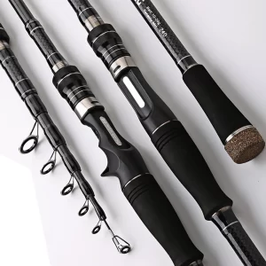 Cana Telescópica MH 1.8m-3.0m Fibra de Carbono Spinning/Casting Ação M