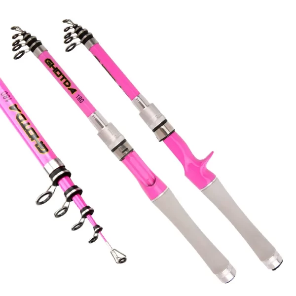 Cana Telescópica Ultraligeira Spinning e Casting - 1,5m a 2,4m