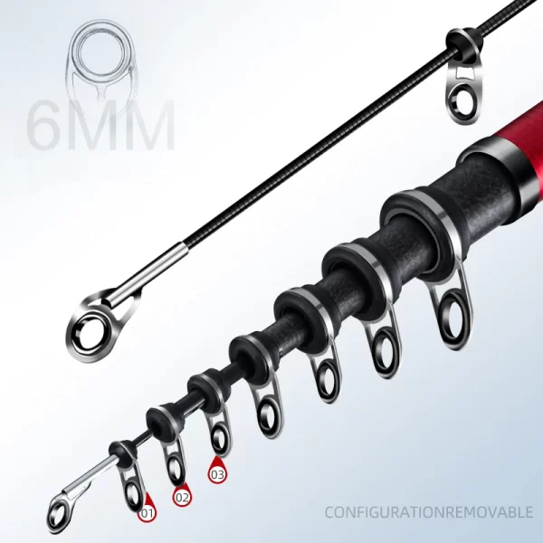 Cana Telescópica de Carbono Ultra-Leve 5.3M a 6.0M para Pesca Costeira - Image 5