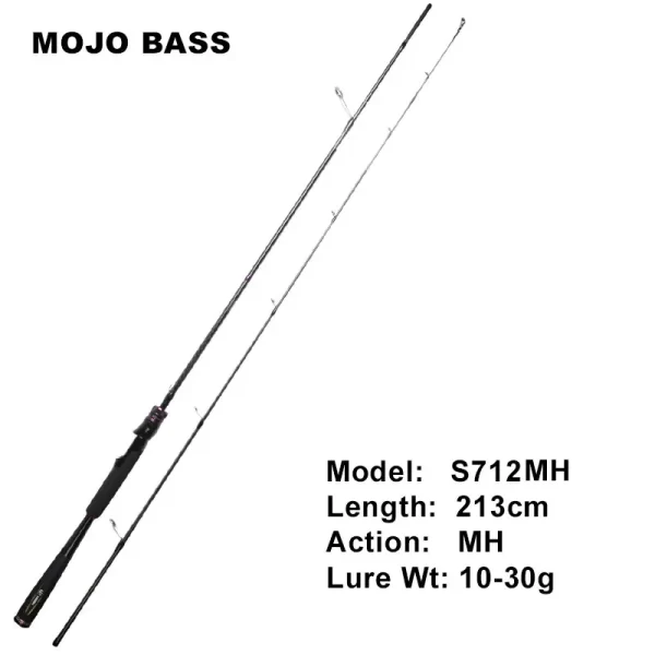 Cana MOJO OBSESSION em Carbono 1.98m-2.28m para Spinning e Casting Ação F - Image 14