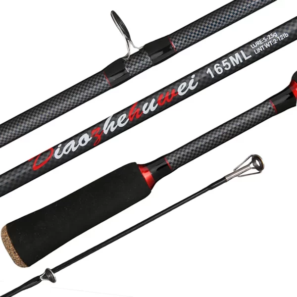 Cana de Pesca GHOTDA em Carbono para Spinning e Casting 1.65m-1.8m, Isco 5g-25g