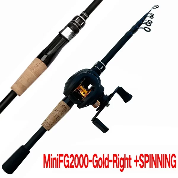 Conjunto de Pesca GHOTDA 1.5m-2.4m Cana Telescópica e Carreto Casting 7.2:1 - Image 10