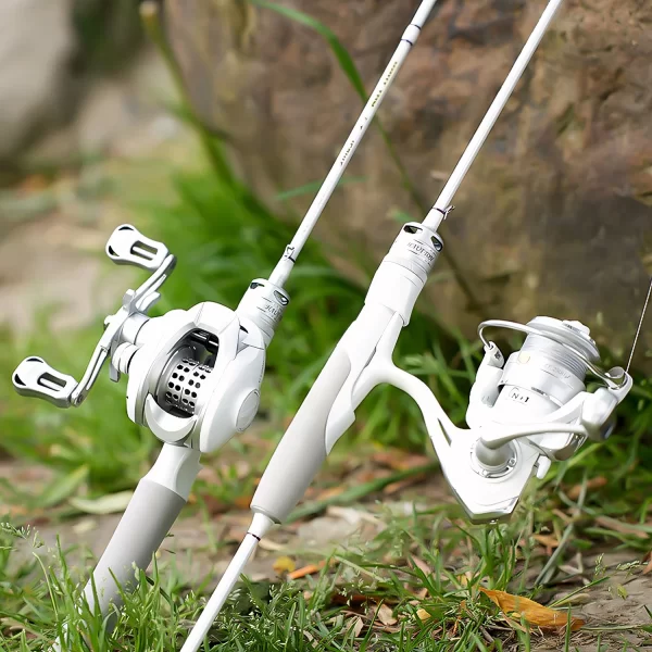 Cana de Pesca em Fibra de Carbono Branca, Ação Rápida, 2 Secções, Ação UL/ML/M - Image 2