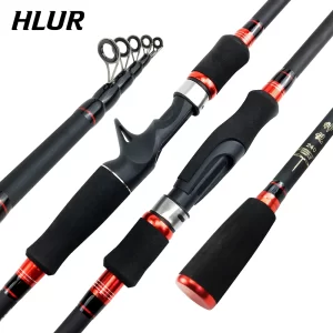 Cana Telescópica HLUR em Carbono para Spinning e Casting 1.8m-2.1m Ação F