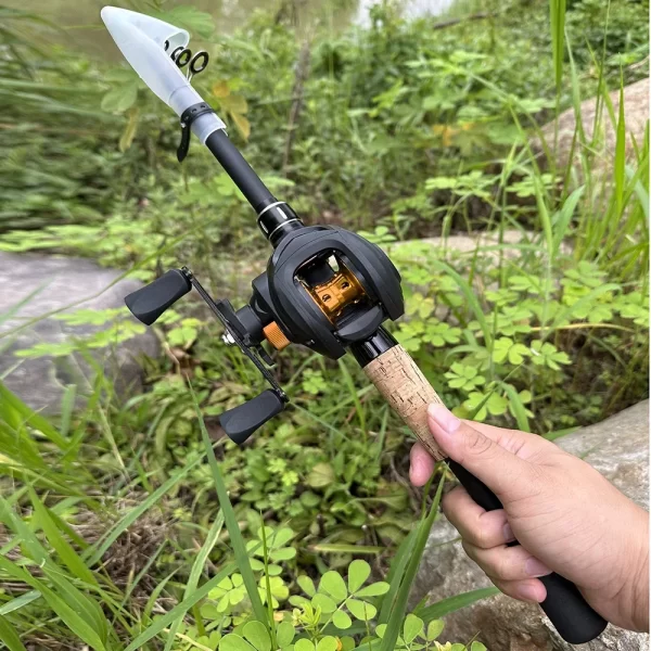 Conjunto de Pesca GHOTDA 1.5m-2.4m Cana Telescópica e Carreto Casting 7.2:1