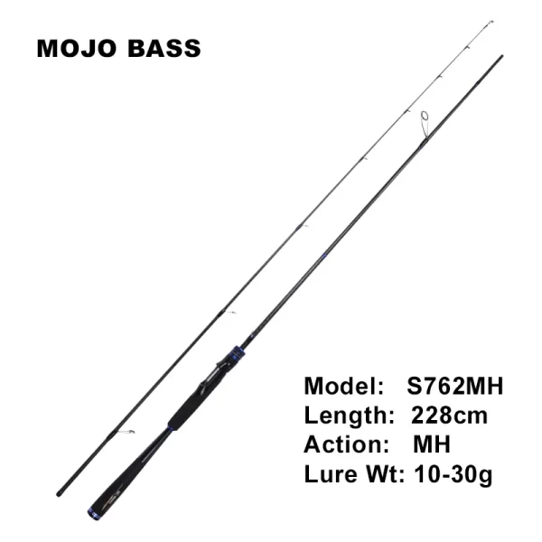 Cana MOJO OBSESSION em Carbono 1.98m-2.28m para Spinning e Casting Ação F - Image 12