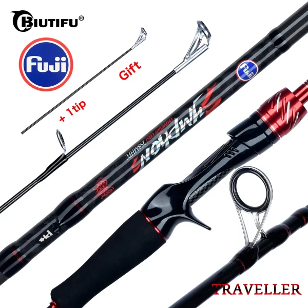 Cana BIUTIFU Traveller Mini Fuji em Carbono T800 para Spinning e Casting 1.8m-3.0m Ação F
