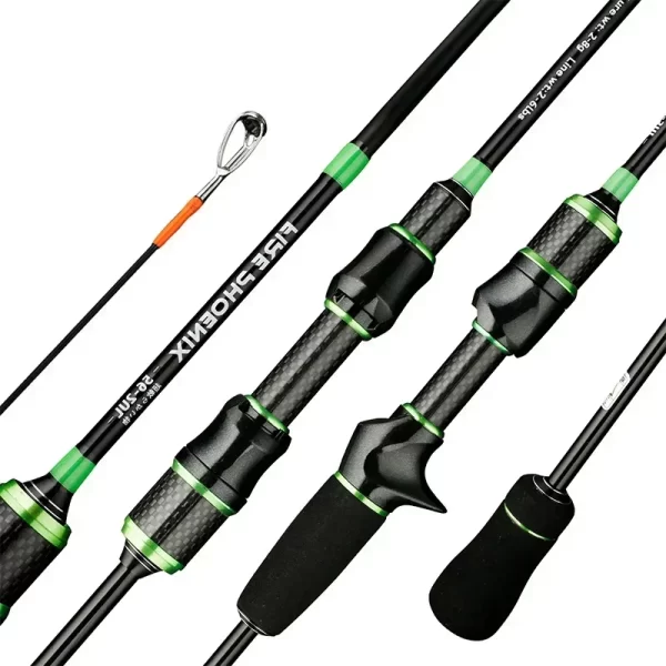Cana de Pesca Ultralight em Carbono - Spinning e Casting, 2-8g Ação F