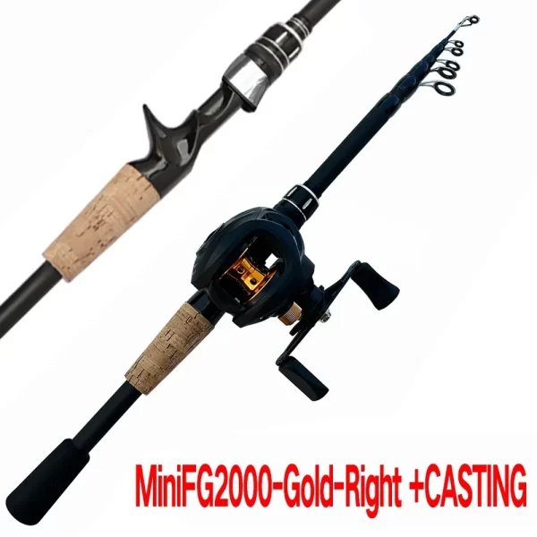 Conjunto de Pesca GHOTDA 1.5m-2.4m Cana Telescópica e Carreto Casting 7.2:1 - Image 7