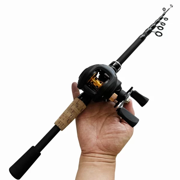 Conjunto de Cana Telescópica e Carreto Casting - 1.5m a 2.4m, Drag Máx 8kg