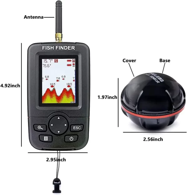Localizador de Peixes Sonar Sem Fios Portátil com Display LCD e Detecção de Profundidade - Image 5