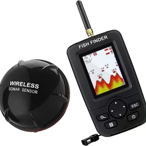 Localizador de Peixes Sonar Sem Fios Portátil com Display LCD e Detecção de Profundidade