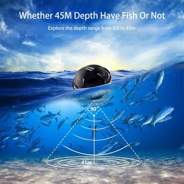 Localizador de Peixes Sonar Sem Fios Portátil com Display LCD e Detecção de Profundidade - Image 4