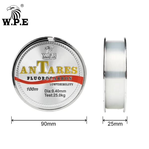 Linha Fluorocarbono W.P.E Anteros 100m Carbono - Image 6