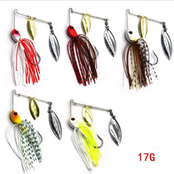Amostra Spinnerbait Spoon 17g com Olhos 3D para Predadores