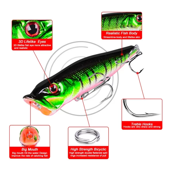 Amostra Flutuante Flysand Popper 93mm 12.5g - Image 2