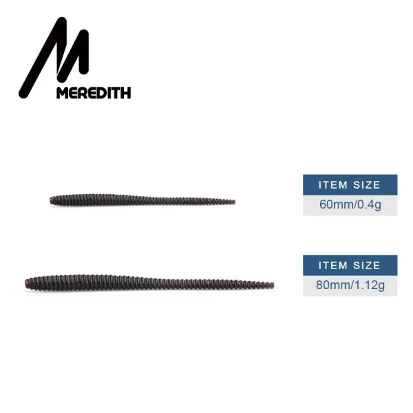 Amostra Softbait Criatura Minhoca MEREDITH 6-8cm, 20-50 Unidades - Image 3
