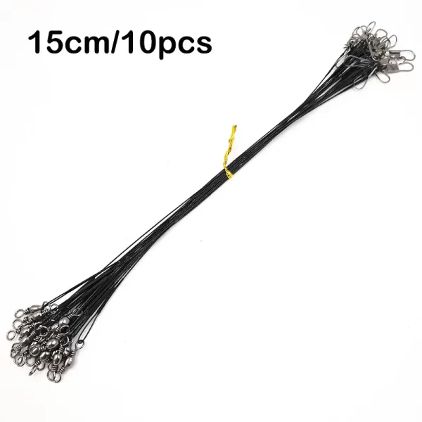 Conjunto de 10 Estralhos de Aço Inoxidável com Destorcedor para Pesca - Image 14