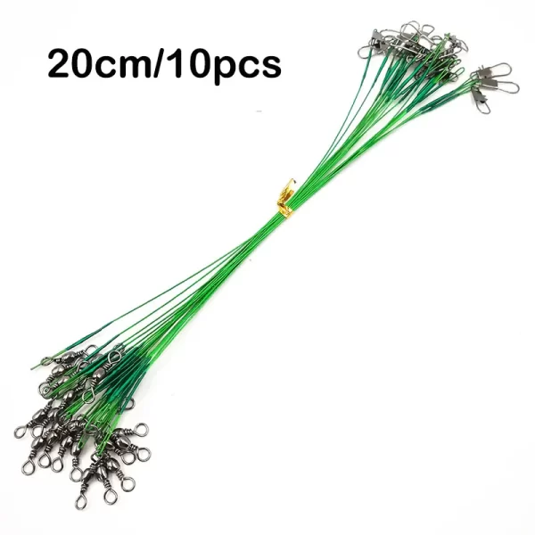 Conjunto de 10 Estralhos de Aço Inoxidável com Destorcedor para Pesca - Image 17