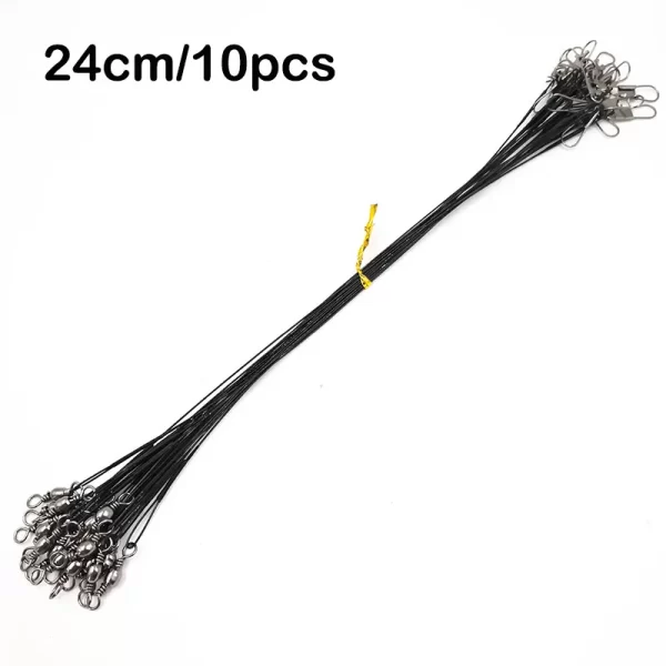 Conjunto de 10 Estralhos de Aço Inoxidável com Destorcedor para Pesca - Image 6
