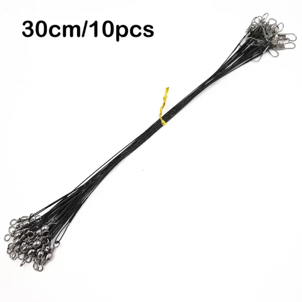 Conjunto de 10 Estralhos de Aço Inoxidável com Destorcedor para Pesca - Image 15