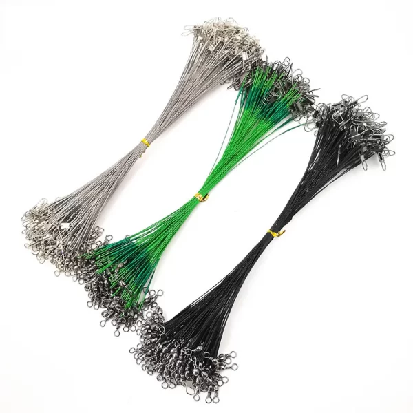 Conjunto de 10 Estralhos de Aço Inoxidável com Destorcedor para Pesca