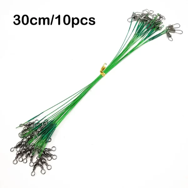 Conjunto de 10 Estralhos de Aço Inoxidável com Destorcedor para Pesca - Image 7