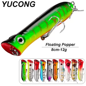 Amostra Flutuante Popper YUCONG 8cm 12g para Predadores