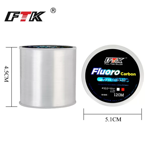 Linha de Pesca 120m com Revestimento de Fluorocarbono 0.20mm-0.60mm - Image 5