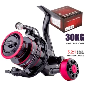 Spinning Metálico 30KG Drag, 5.2:1, Modelos 1000-7000