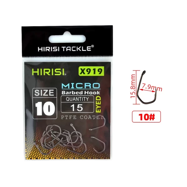 Anzóis Micro Farpa PTFE HIRISI X919 15pcs - Image 8